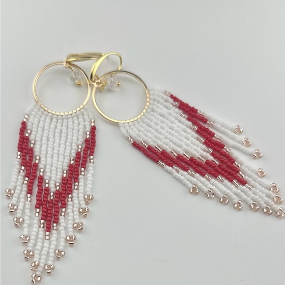 Handcrafted Beaded Fringe Earrings - Picture 5 of 11
